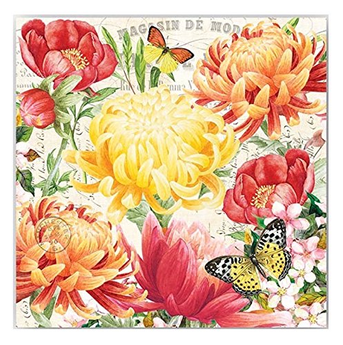 20-Count 3-Ply Paper Cocktail Napkins, Morning Blossoms