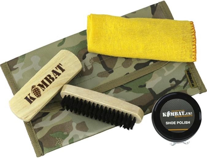 Zip Zap Zooom Combat Boot Cleaning Shoe Care Kit Pouch British Army Camo Black Brown Polish