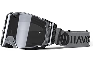 Havoc Racing Helios Goggles - For Motocross, Dirt Biking, ATV, & UTV - UV Blocking Anti-Fog Goggles