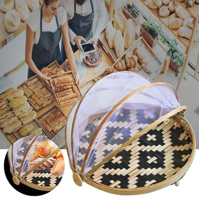 cypressen Handgewebter Zeltkorb Zeltkorb Mit Gaze Obstkorb Picknickkorb