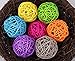 kydely 10pcs Handmade Wicker Rattan Balls, Garden, Wedding, Party Decorative Crafts, Vase Fillers, Rabbits, Parrot, Bird Toys (5CM, 17# Yellow)