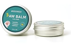 MEDUWEDU 2-Pack Dog Paw Balm - 60g Natural Paw Cream for Dogs & Cats | Beeswax, Coconut Oil, Vitamin E | Lick-Safe Paw Pad Balm for Hot Pavement, Dry & Cracked Paws