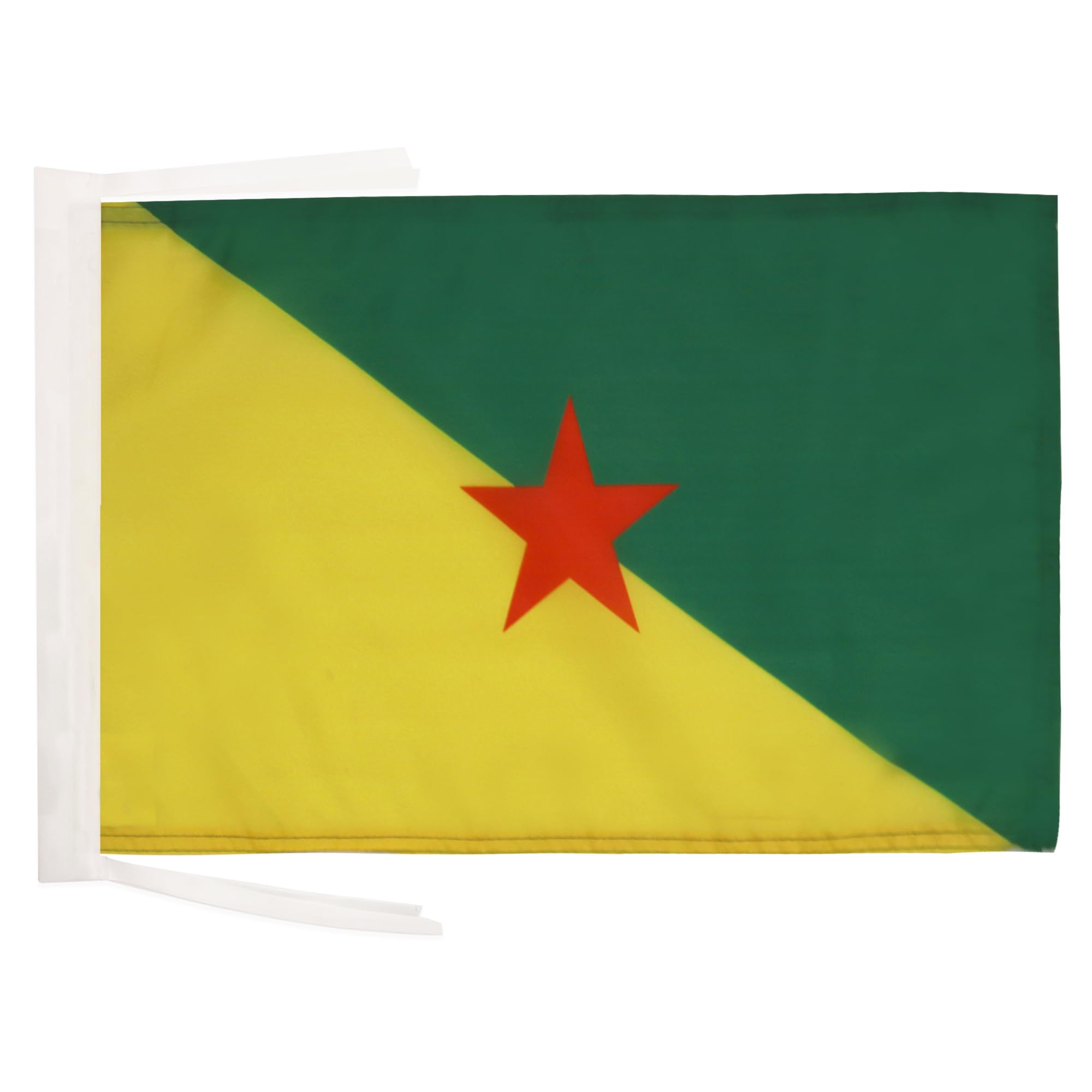 AZ FLAG - French Guiana Flag - 18'' x 12'' - 100% Polyester French region of Guyane française Small Banner with Two Cords - Fade Resistant - Vivid Colors - 18x12 in - 45x30 Cm