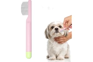 Pet Eye Comb for Small Dogs Cats Hamsters, Tear Stain Remover Grooming Brush, Gentle Face Paw Coat Cleaning, Handheld Design 