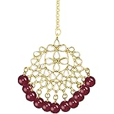 Aheli Faux Kundan Pearl Maang Tikka Bridal Indian Traditional Bollywood Jewelry Set Gift for Women