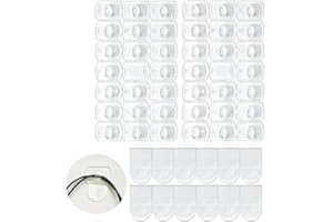 CARAINBO Indoor Mini Light Clips, 60 Clear Clips and 66 Removable Strips, Damage Free Hanging Light Clips for Christmas Decoration, Wall Clips for Hanging Intdoor Lights and Cables, Cord Holders