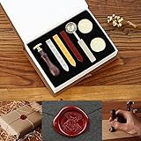 Powstro Stamp Seal Sealing Wax kit, Retro Classic Vintage Seal Wax Stamp Seal Maker Stick Gift Box Set