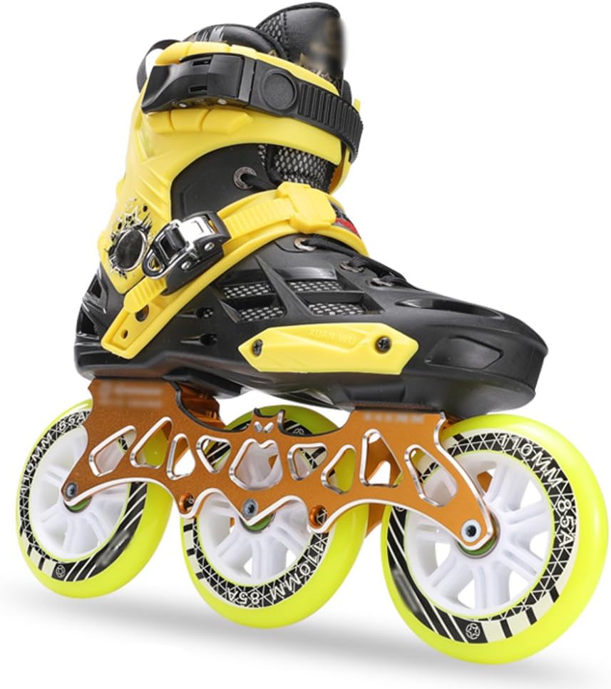 DSFGHE Inline Skates Adult Inline Big Wheel Speed Skates Racing Adult Men And Women 4 Rounds Skates,Yellow-42