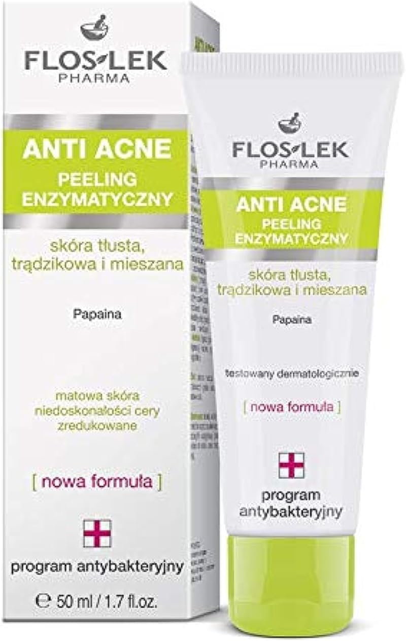 Floslek Anti Acne Enzyme Face Scrub Oily Mixed Acne Skin 50ml