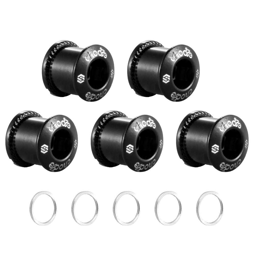 Chooee Single/Double Bike Chainring Bolts, M8 Bicycle Chain Ring Bolts and Nuts For MTB/Mountain Bike/Road Black