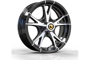 Rhino 15x5, 5x4.5 Premium Aluminum Trailer Wheel, Black Machine Faced 5Lug Trailer Rim