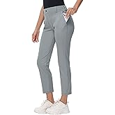 MIVEI Women's Stretch Golf Pant - 7/8 Ankle Work Travel Teacher Casual Business Sweatpants with Belt Loops Nylon Fabric UPF50