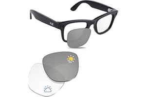 Glintbay Replacement Sunglass Lenses Compatible with Ray-Ban RW4008 53mm & Gen 2 RW4012 Large (53-22) Photochromic Clear Optics for Meta Wayfarer Frames,Comfortable Fit & Easy to Install