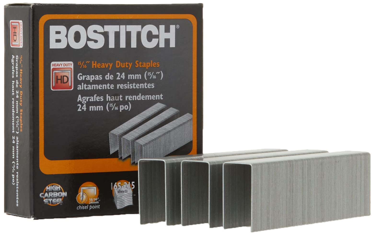 Bostitch Heavy Duty Staples, 165-215 Sheets, 15/16 Inch (24mm) Leg, 1,000 Per Box (SB3515/16HC-1M)