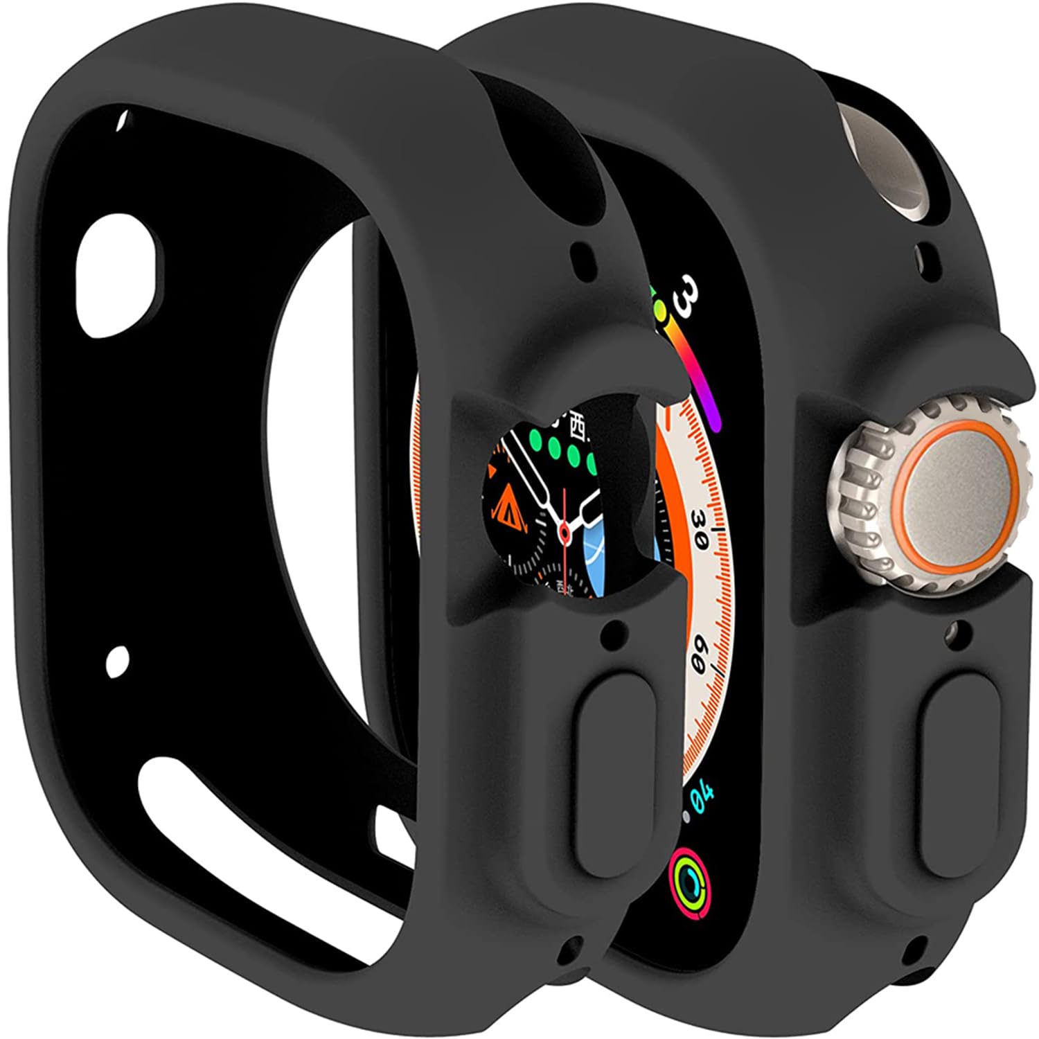 Miimall Bumper Case Compatible with Apple Watch Ultra 49mm, Ultra-Thin Soft TPU Bumper Cover Shock-proof Protective Frame Protective Case for iWatch Ultra 49mm-Black