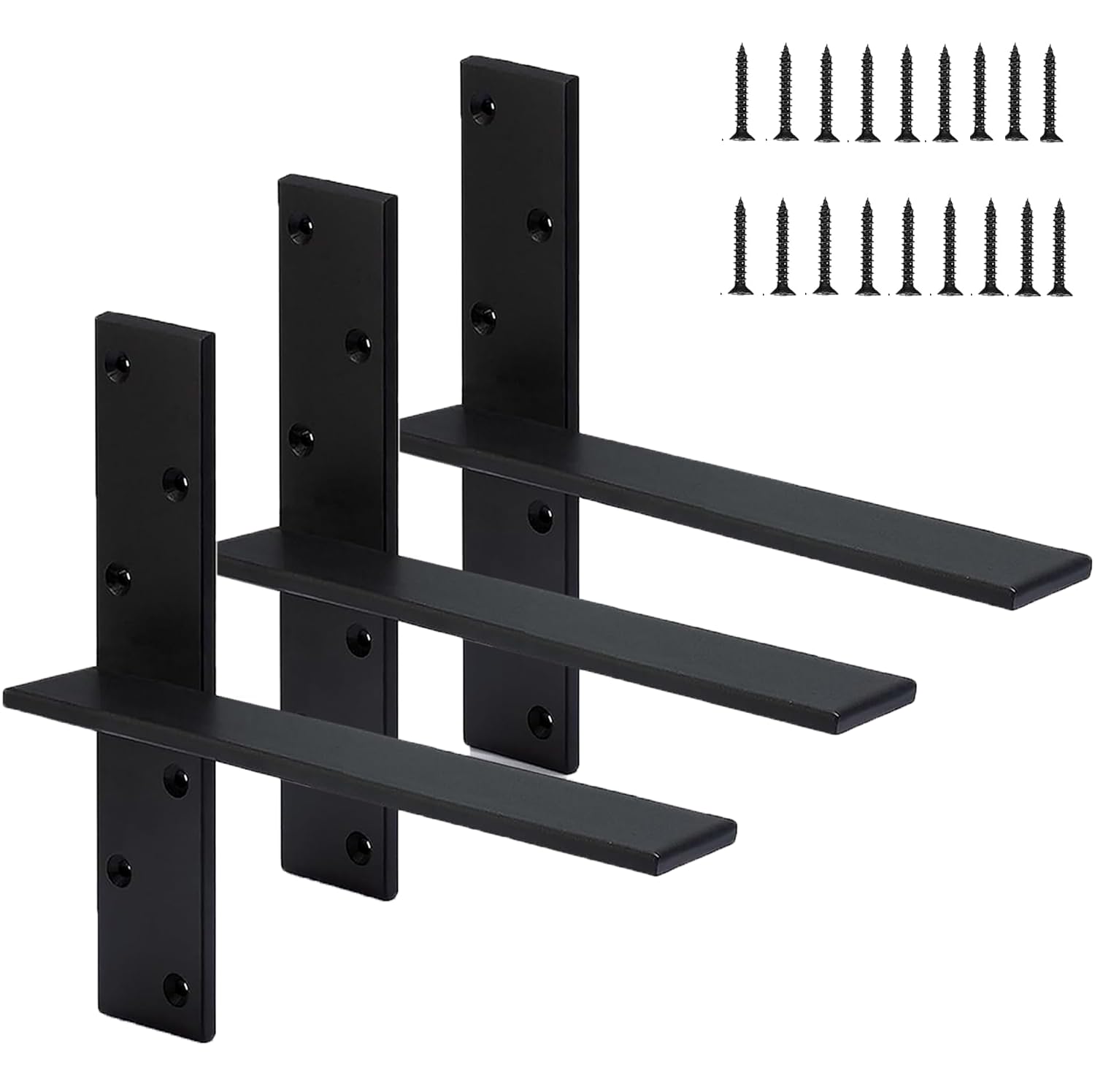 Photo 1 of (3-Pack) Hanging T Floating Shelf Bracket, 12" Lx2 W Heavy Duty Steel Knee Wall Hidden Granite Countertop Support Floating Bracket Hardware for Cabinets, Granite, Dishwasher (3 Pack, 12 Inch)