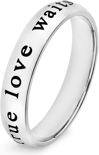 Stainless Steel True Love Waits Ring 4 5 Mm Size 12 0 Amazon