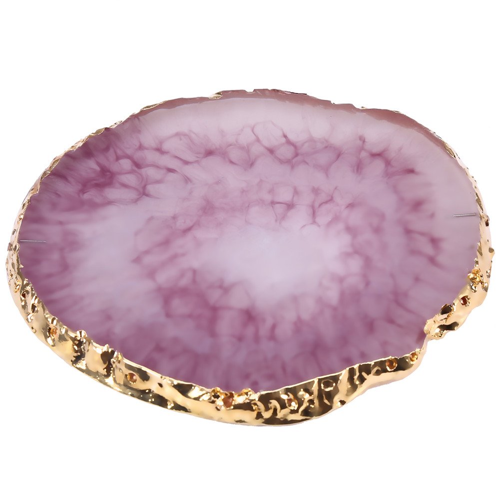 Nail Art Plate, Natural Resin Stone Gel Polish Holder Drawing Color Palette Nail Art Display Cosmetic Mixing Set(Rose Red)