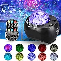 Night Light Projector, Galaxy Projector Light Starry Star Night Light Built-in Bluetooth Speaker, Ocean Wave Light with...