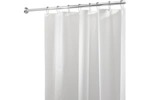 INTERDESIGN iDesign PEVA Mold and Mildew Resistant Plastic Shower Curtain Liner for Use Alone or With Fabric Curtain, Set of 2, 72” x 72”, White