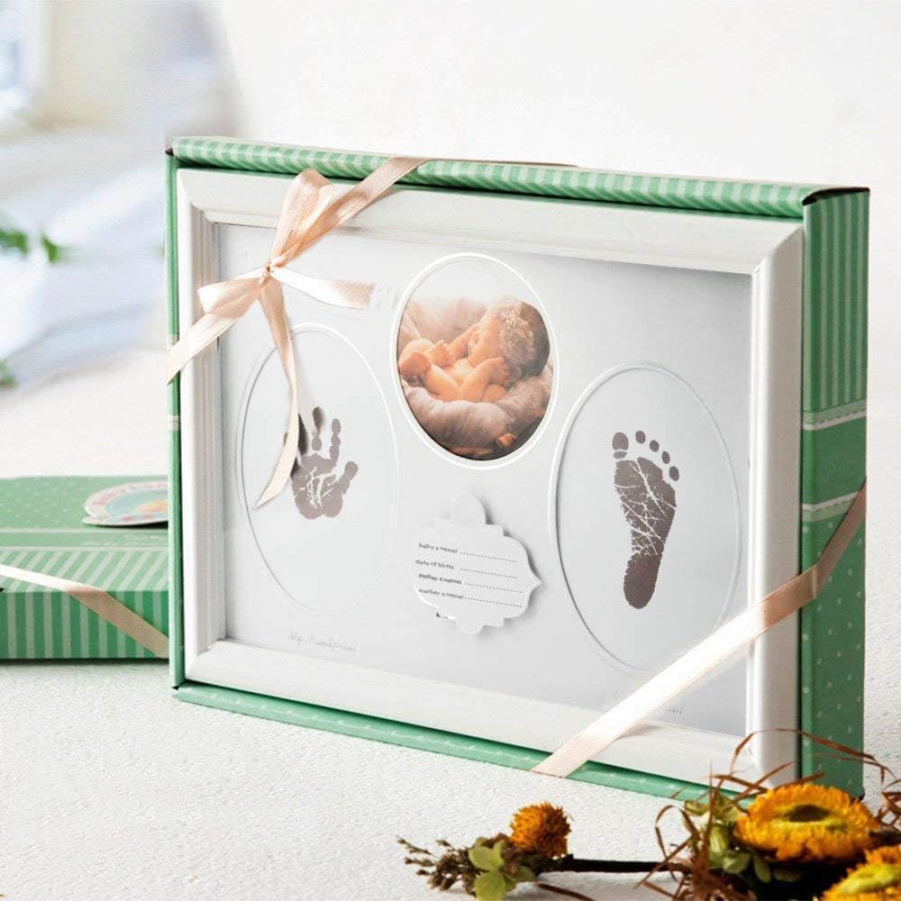 Cadeaux De Naissance Et Souvenirs Premiere Cadeau De Bebe Garcon Et Cadeau De Bebe Fille Wavhello Kit De Cadre Pour Empreintes De Mains Et Empreintes De Pieds De Bebe Fonderie Dargile Et