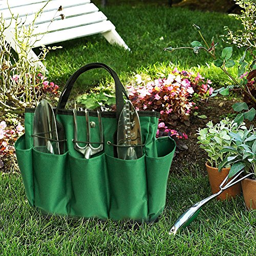 Bestmemories Garden Tool Totes Green Weeding Tools Carry Bags Multifunctional Handheld Garden Tool Totes Bucket Organizer Garden Tool Holders Storage Bags