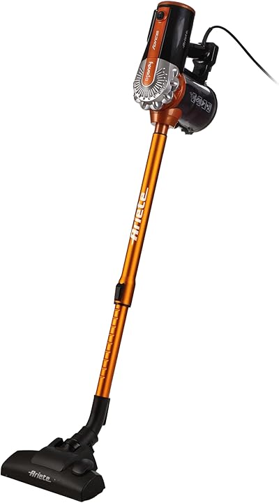 Ariete Handy Force 2361, 2-in-1 Staubsauger mit Kabel, Handstaubsauger und Krümelsauger mit Zyklon-Technologie, HEPA-Filter, Beutelloser Staubsauger, Wandhalterung, 600 W, Orange/Schwarz