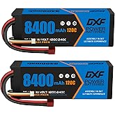 DXF 3S LiPo Battery 11.1V 8400mAh 120C Hard Case with Deans T Plug for 1/8 1/10 RC Car Truck Boat Tank Buggy Truggy Racing 2