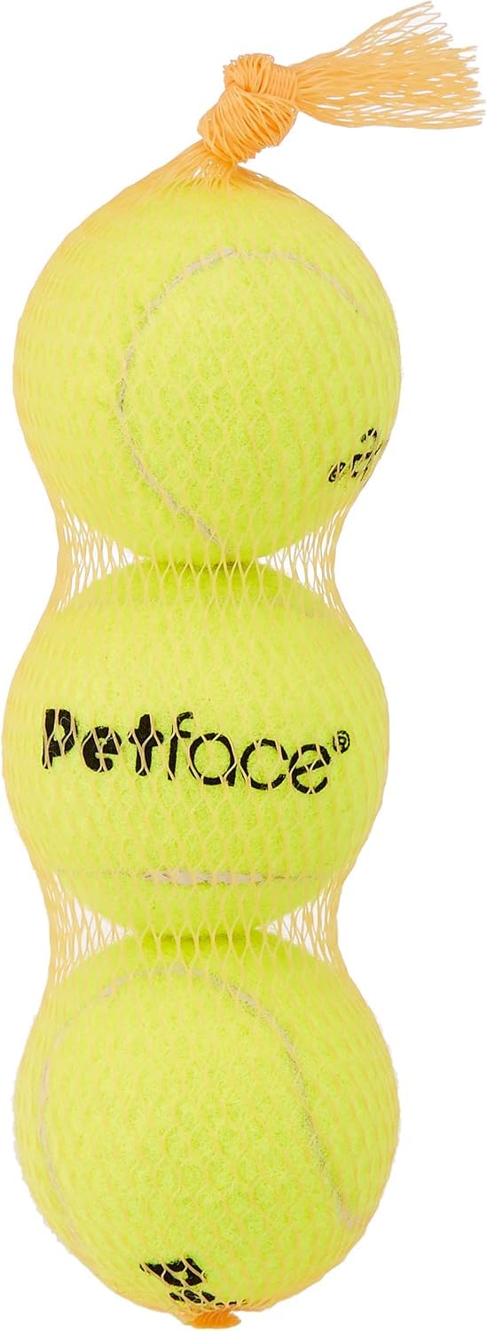 Petface Super Tennis Balls for Dogs - Durable, High-Visibility Fetch Toy for Outdoor Play (3 Pack)