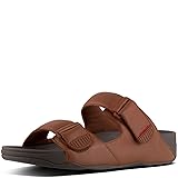 FitFlop Men's Gogh Moc Slide Leather Sandal, Dark