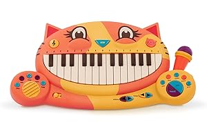 B. toys- Meowsic- Interactive Cat Piano – Toy Piano & Microphone – Musical Instrument For Toddlers, Kids – 20+ Songs, Sounds 