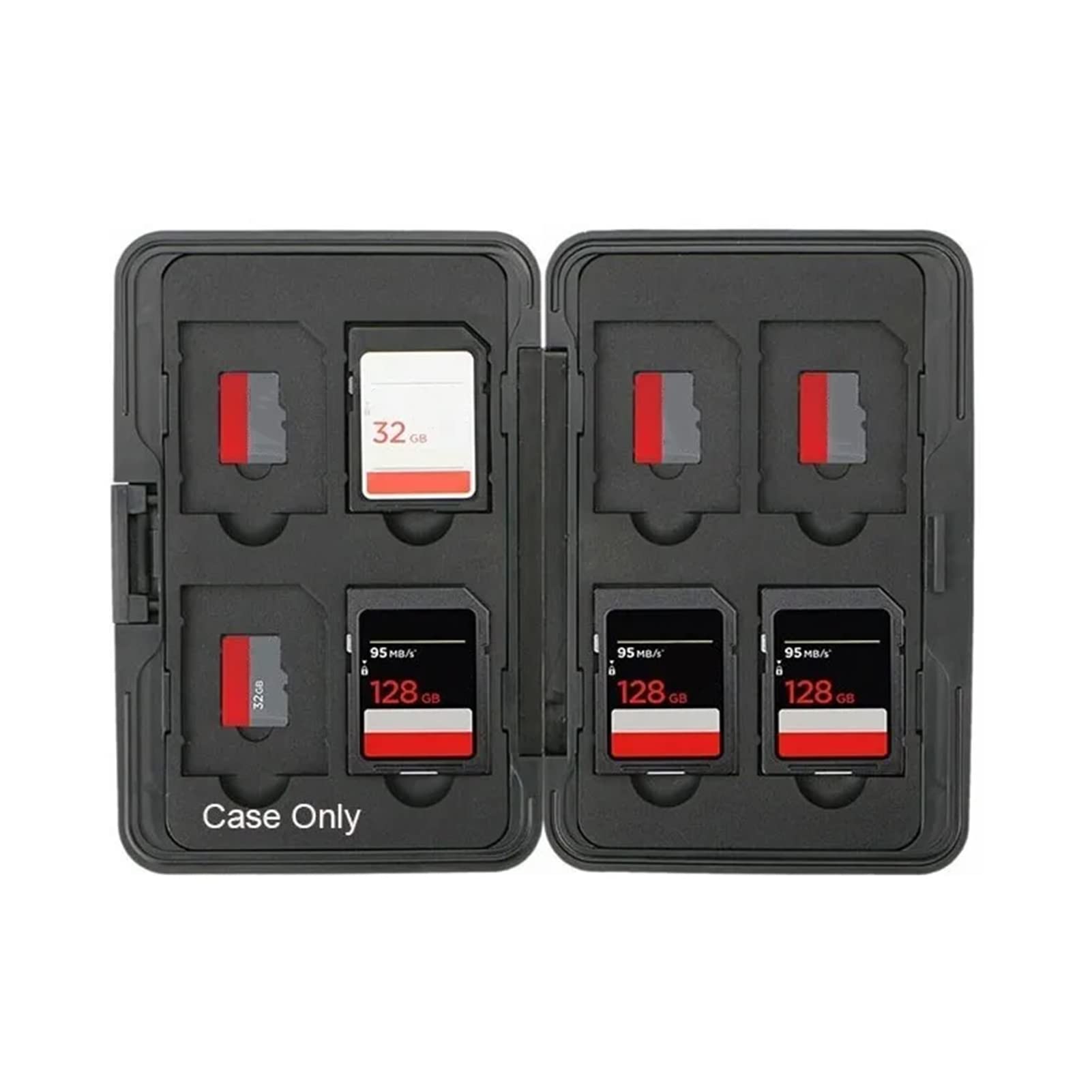 SD Card Cases, Memory Card Holder Case SD Card Holder Memory Card Storage Box Hard Wearing Anti Scratch Waterproof Aluminum Storage Card Carrying Case Black