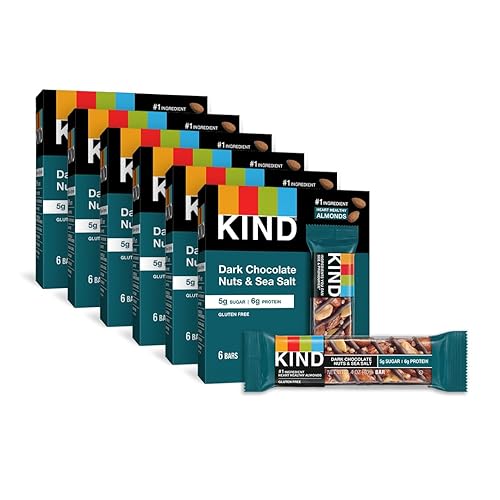 KIND Bars, Dark Chocolate Nuts and Sea Salt, Healthy Snacks, Gluten Free, Low Sugar, 6g Protein, 36 Count