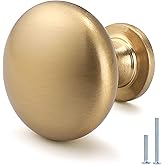 NIZADO Aged Brass Knobs 12 Pack, Solid Warm Gold Cabinet Knobs, Antique Brass Drawer Knobs, Champagne Bronze Kitchen Cabinet 