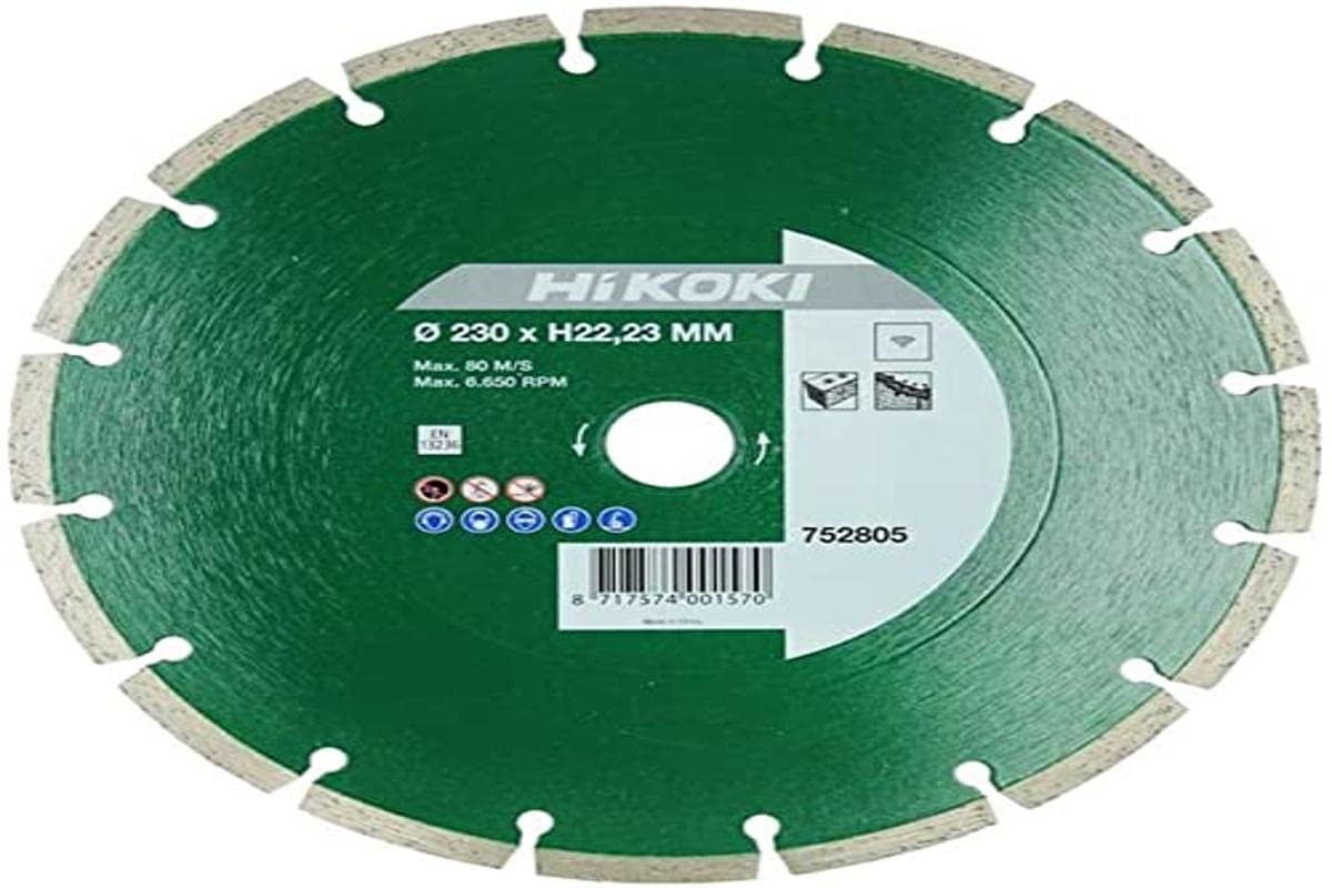 HiKOKI 752805 Diamond Wheel Blade for Stone, Masonry & Tiles 230mm 7 Segment Blade