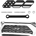 Yourkar Front Grille Badge, Classic Retro Tri-Color Stripe Automotive Mesh Grille Label Emblem, Decorative Decal Badge Compatible with Tacoma 4Runner, Decoration Car Accessories (G)