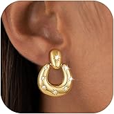 Awinesn Clip on Earrings for Women Hypoallergenic Statement Retro Clip Earrings 14K Gold/Silver Plated Hoop Dangle Earrings 5A Cubic Zirconia Round Multiple Styles for Women Fashion Trendy Jewelry Gifts