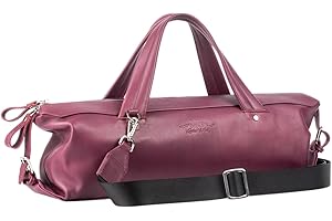 MG Leather Work Flute Gig Bag made of genuine Detroit leather modern style. Flute Pouch, Flute Case (Flexible, Burgundi)