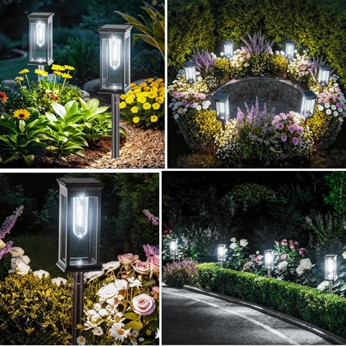 Amzxart Illuminazione solare per esterni, illuminazione solare, illuminazione per paesaggi a energia solare, confezione da 2 luci solari per esterni, illuminazione solare da giardino per cortile