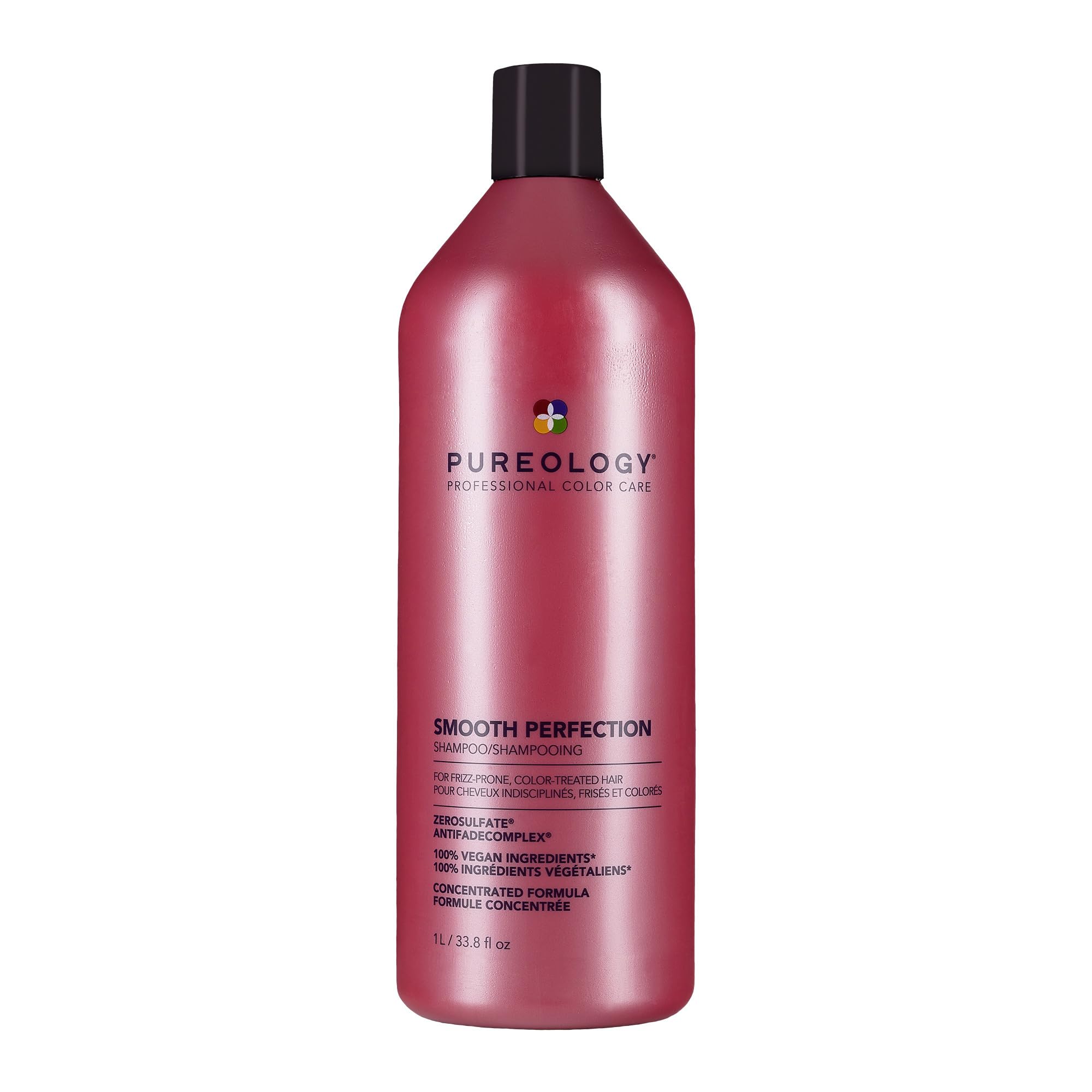 Pureology Smooth Perfection, Shampoo, For Frizz-Prone, Colour Treated Hair, Vegan Formulas, Sulphate Free for a Gentle Cleanse