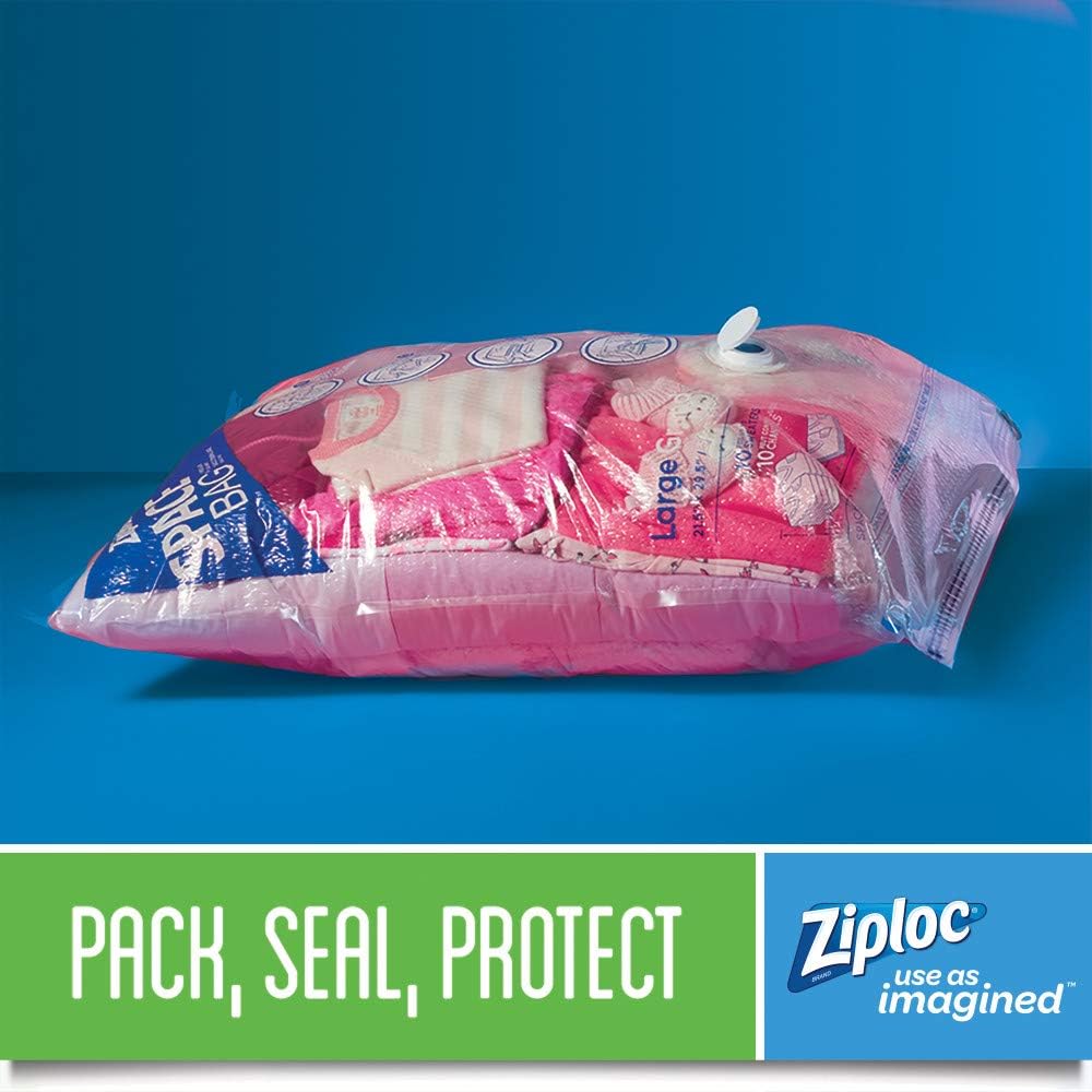 Ziploc Reusable Clothes Storage Bags, 2 Jumbo Vacuum Seal Storage Bags, Space Bags: Health & Personal Care