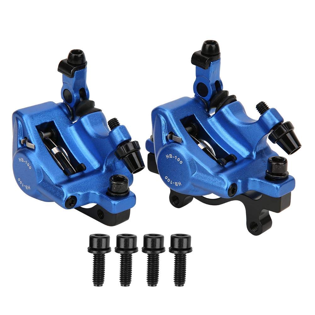 Hydraulic Disc Brake Set, Aluminium Alloy Bike Disc Brakes for Road Mountain Electric Folding Bikes Front Rear (Blue)