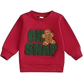 Adobabirl Toddler Baby Girl Boy Christmas Sweatshirt Santa Letter Embroidery Pullover Sweater Shirt Christmas Outfit