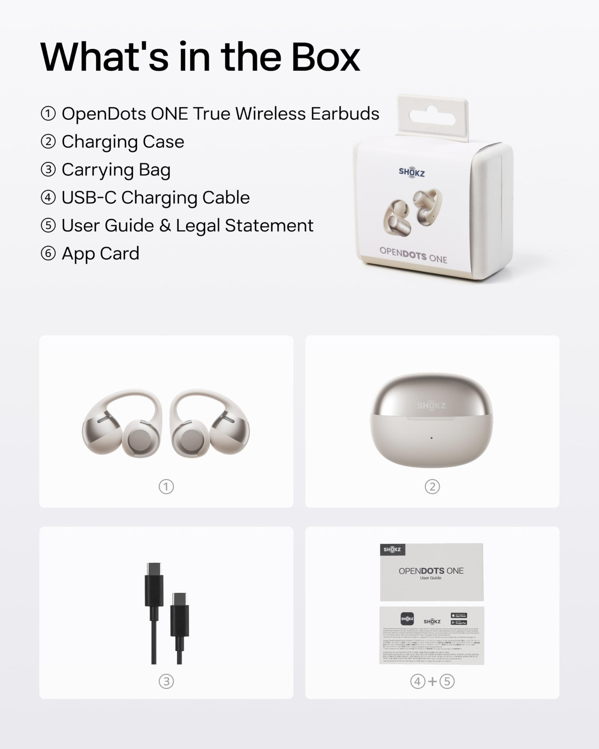 SHOKZ OpenDots ONE-Open-Ear Headphones, Clip-On Earbuds-Wireless Bluetooth Earbuds with Microphone-Secure, Lightweight, Comfort-Premium Dolby Audio-Water Resistant-Fast Charging-Up to 40 hrs Playtime