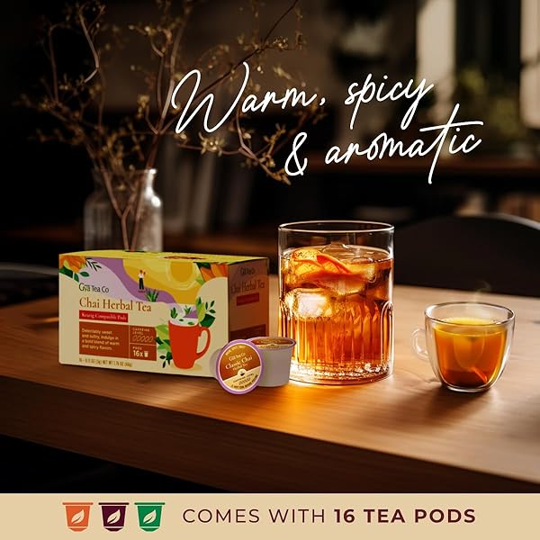 GYA TEA CO CHAI HERBAL TEA POD (16 CT) – DECAF HOT TEA WITH AROMATIC & MELLOW FOR SMOOTH & COMFORT