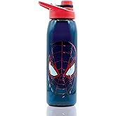 Spider-Man Marvel Miles Morales 28-Ounce Sports Water Bottle | Bpa-Free Plastic Water Jug With Leakproof Screw-Top Lid And Flip-Up Cap | Hydration For Outdoor Activities, Gym Fitness Gifts