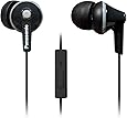 Panasonic ErgoFit Earbud Headphones with Microphone and Call Controller Compatible with iPhone, Android and Blackberry - RP-TCM125-K - In-Ear (Black), Earpads S/M/L