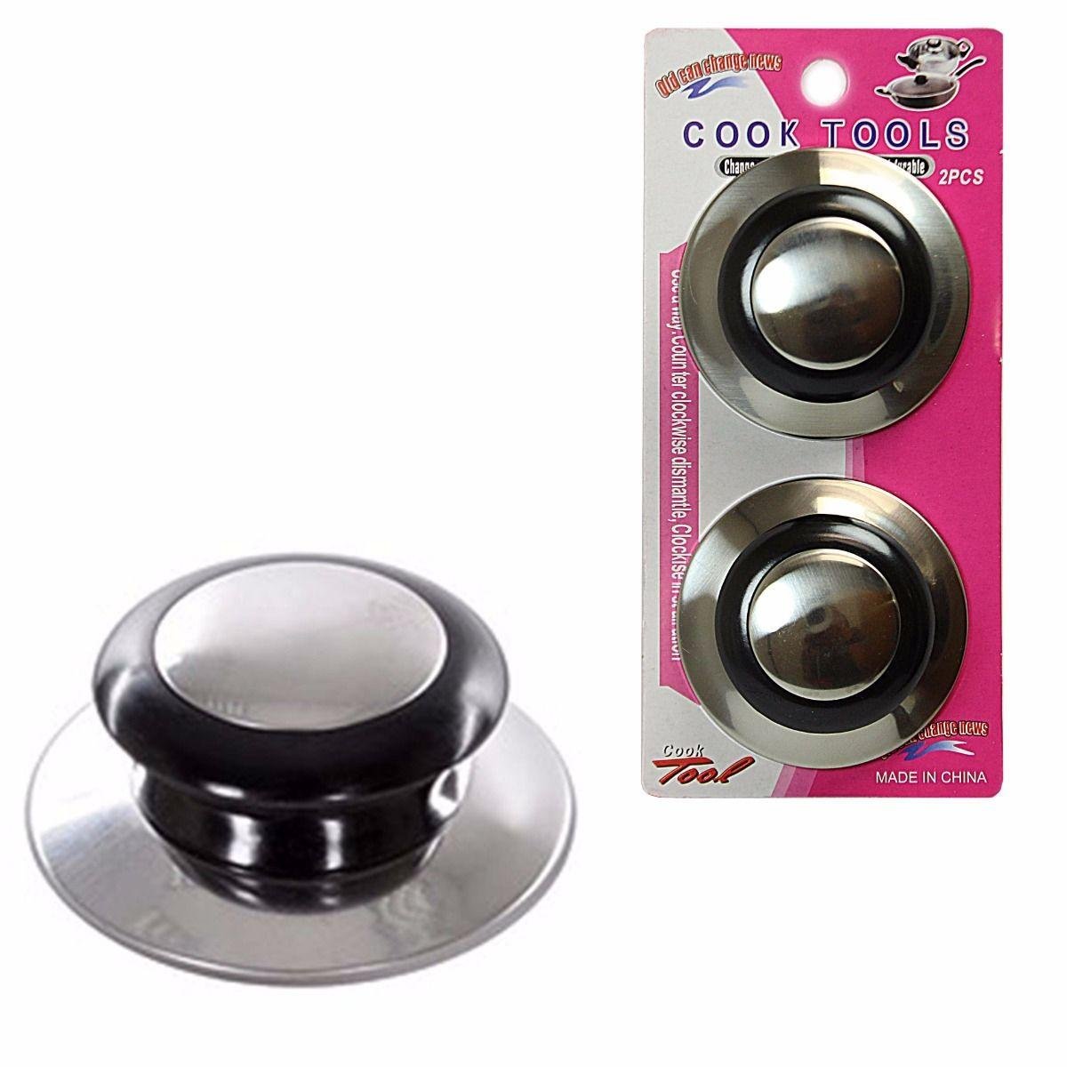 PK2 Easy Fit Silvertone REPLACEMENT PAN LID KNOBS -Sauce Pan Pot Lid Knobs