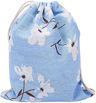 Tivivose 収納袋 北欧風 花柄 綿麻 巾着袋 お片付け 家型 収納