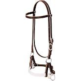 Weaver Leather Deluxe Latigo Leather Side Pull, Double Rope, Burgundy, Average
